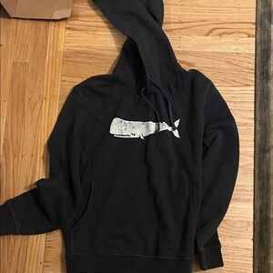 Mollusk Surf Black Hoodie with Whale Graphic hemp